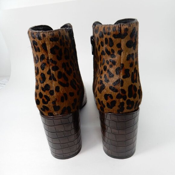 Jeffrey Campbell Bentlee Bootie Size 8 Cheetah Brown Calf Hair Leather NEW - Picture 6 of 10
